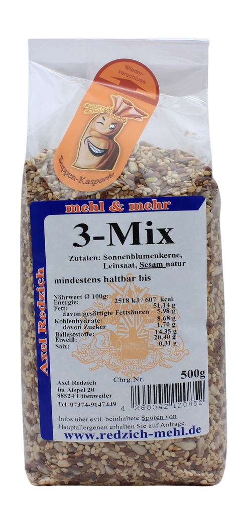 3-Mix (Sonnenblumenkerne, Leinsaat, Sesam)